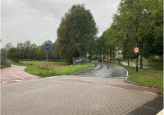 Locatie Van der Kooijweg waar tijdens werkzaamheden verkeerslichten staan