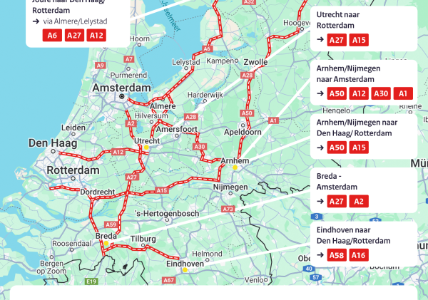 Grootschalige omleidingsroutes NAVO-top