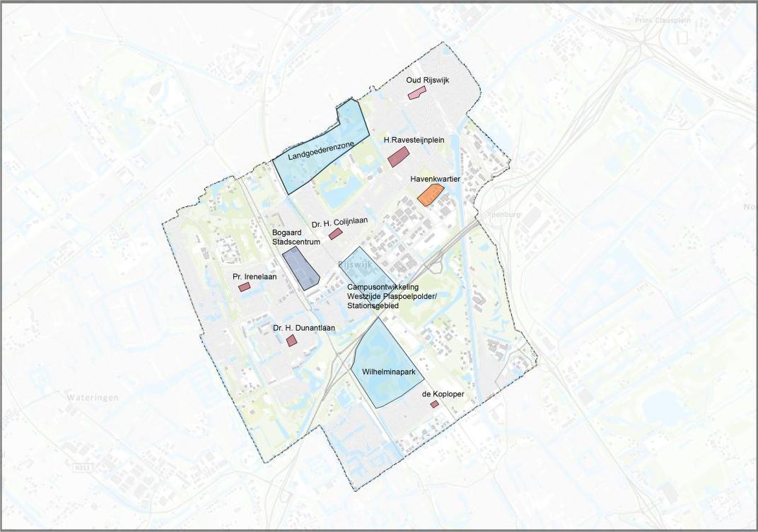 Plattegrond winkelgebieden in Rijswijk